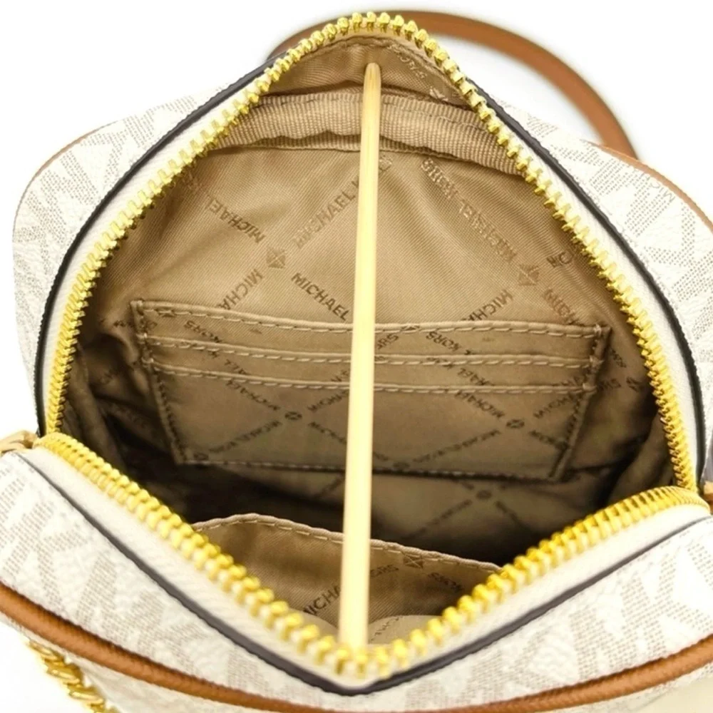 Michael Kors Medium NS Chain XBody Bag Vanilla/Brown (NWT)
